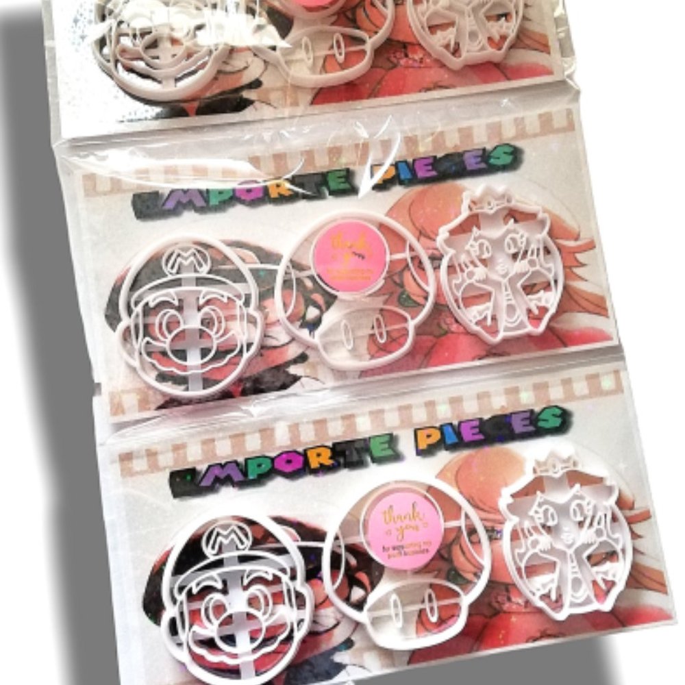 One kit mario bros  cookie cutter, polymer clay